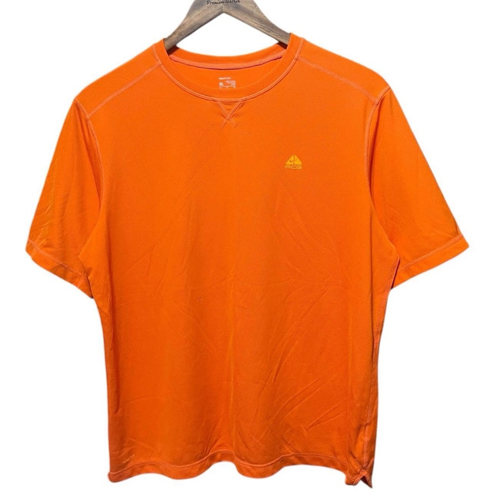 vintage 2000s Y2K Orange Nike ACG Fit Dry short sleeve Crewneck Streetwear shirt